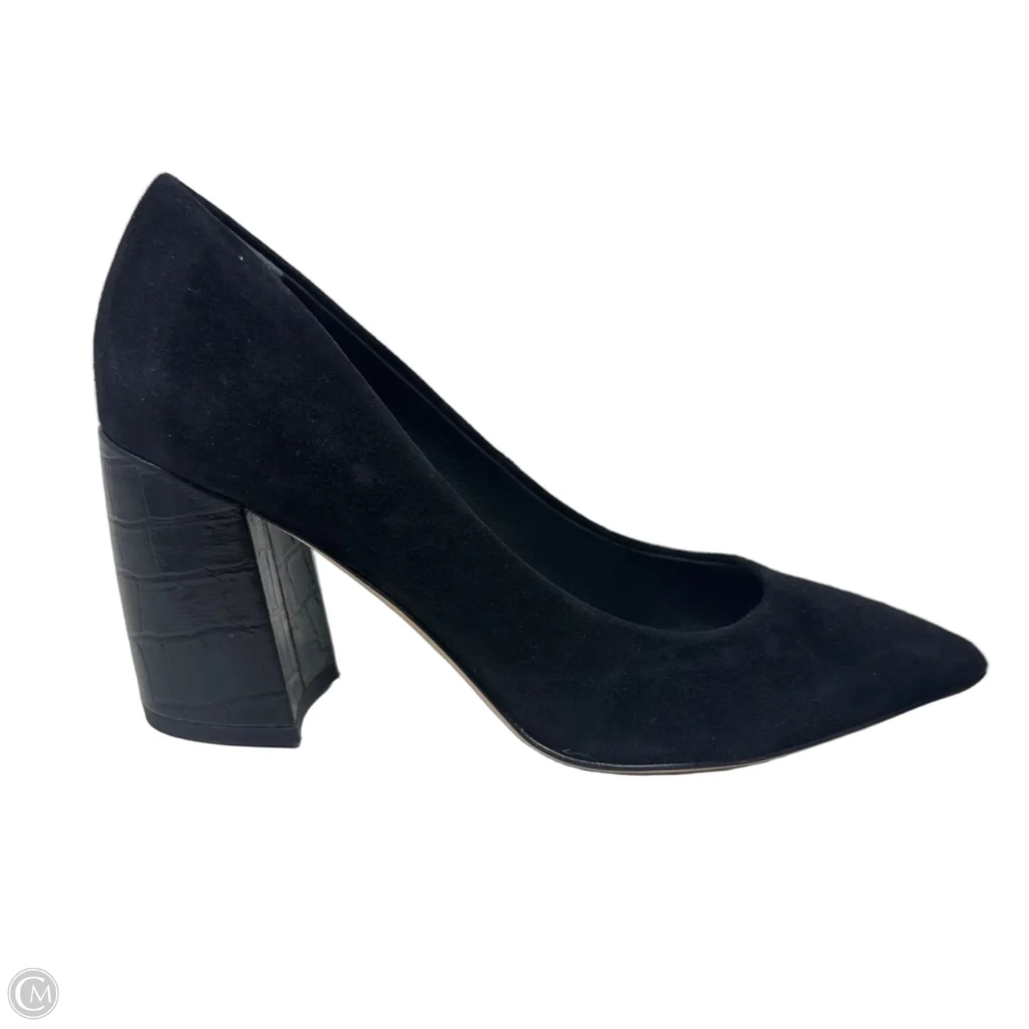 Croc Heel Suede Shoes Heels Block By J Mclaughlin In Black, Size: 8