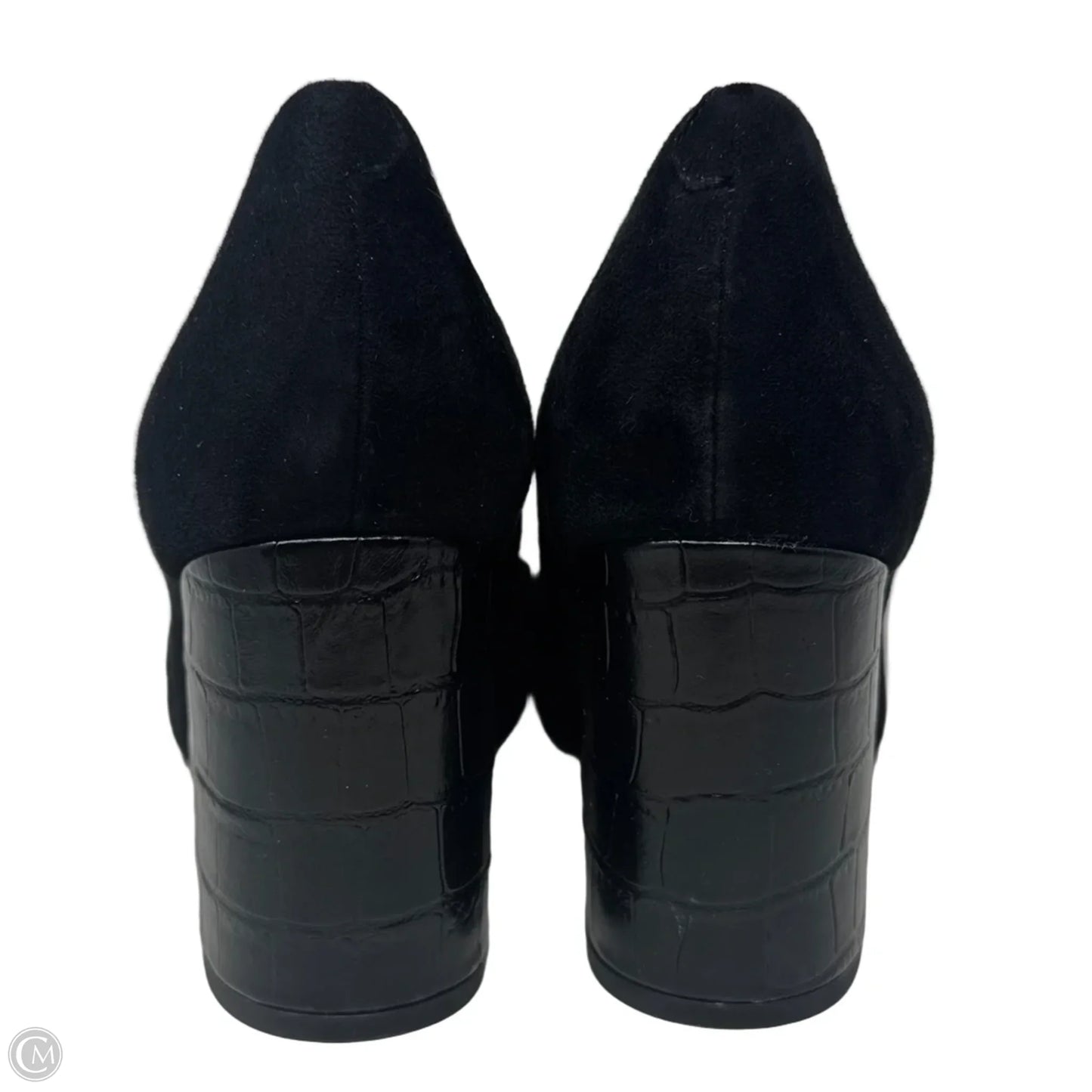 Croc Heel Suede Shoes Heels Block By J Mclaughlin In Black, Size: 8