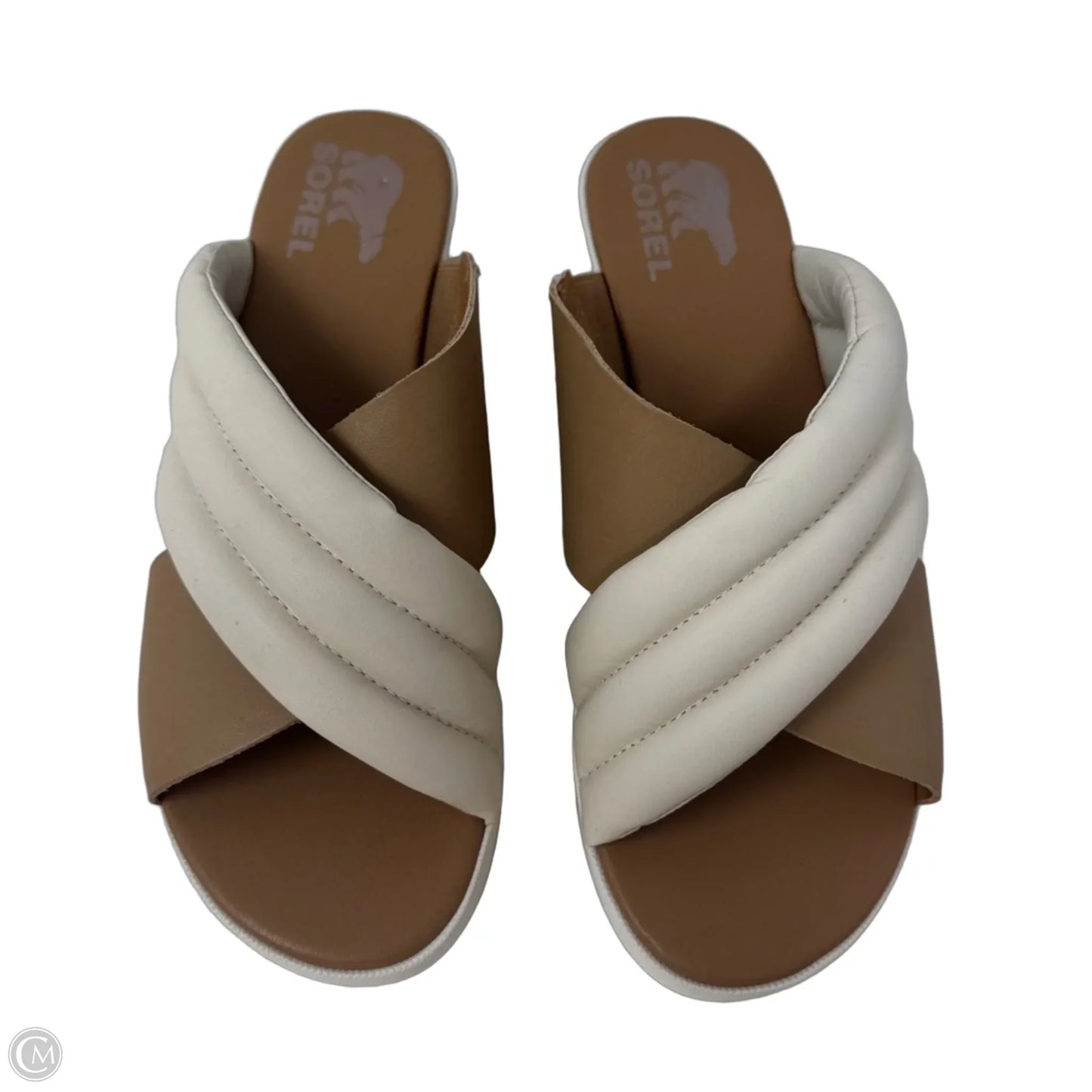 Cameron Flatform Puff Mules By Sorel In Cream, Size: 8