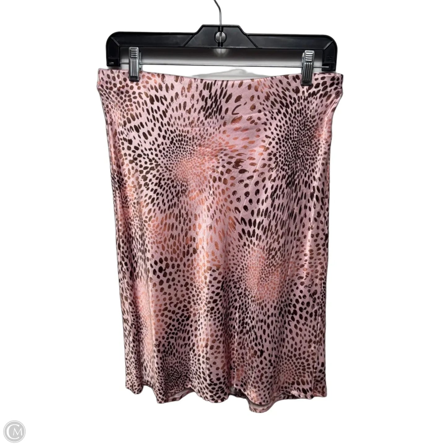 The Tilda Knee-length Slip Skirt In Animal Print, Size: S