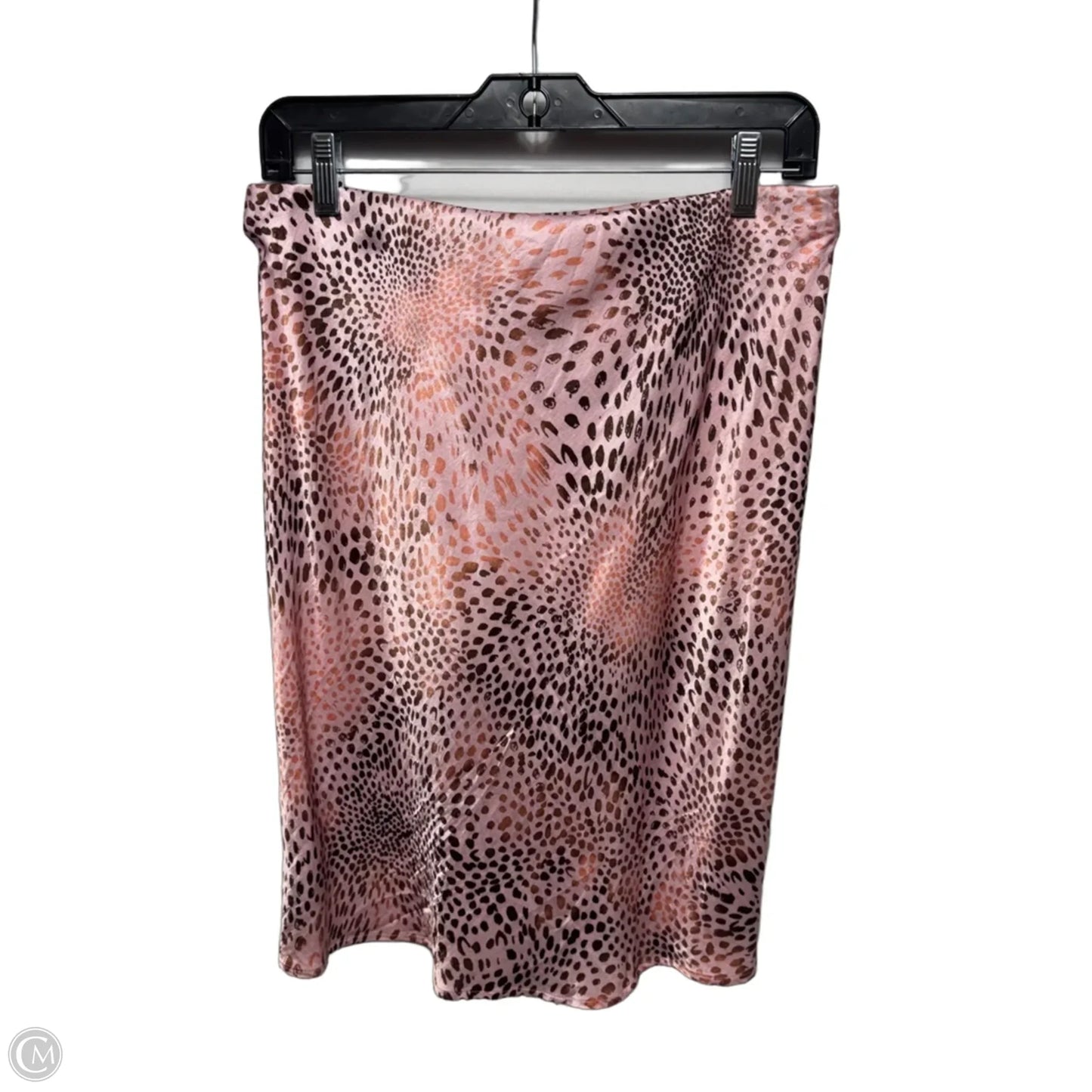 The Tilda Knee-length Slip Skirt In Animal Print, Size: S