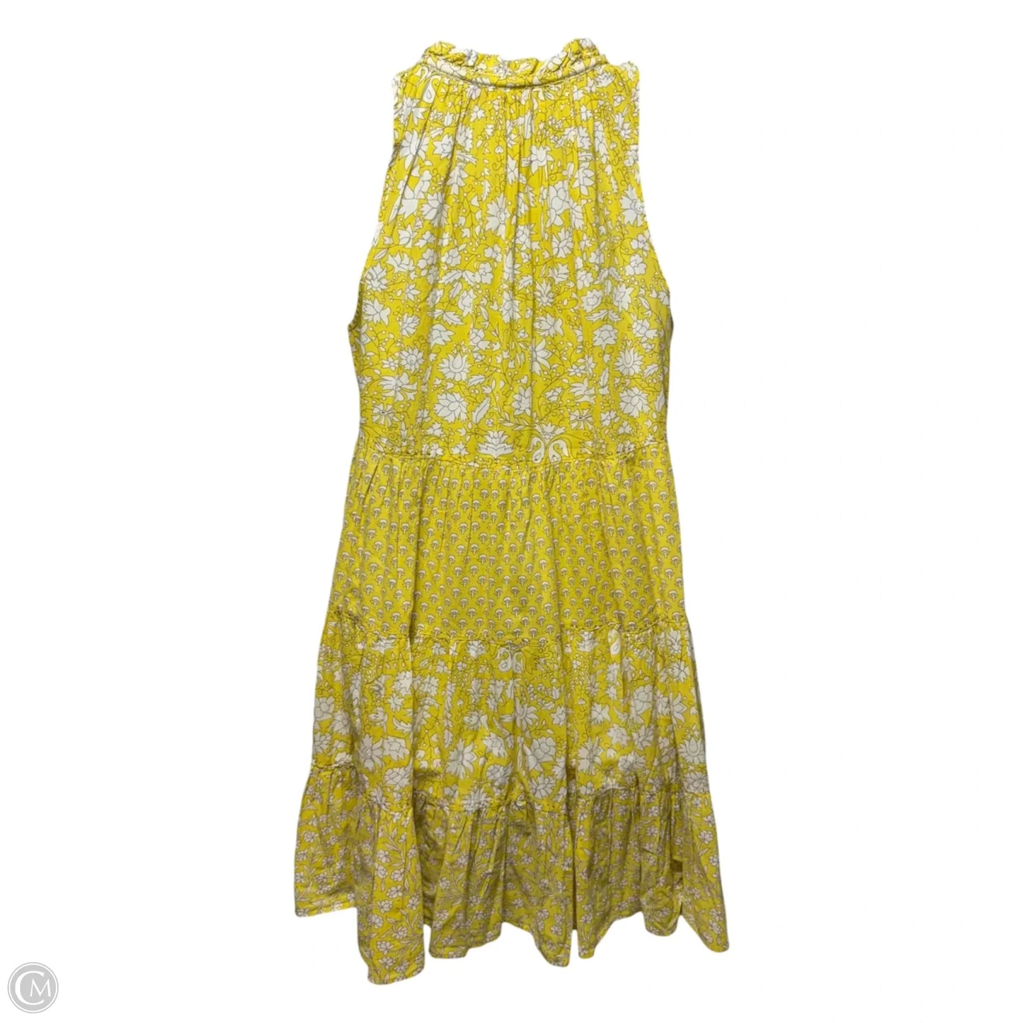Sofia Sleeveless Tiered Mini Dress By Ros Garden In Yellow, Size: L