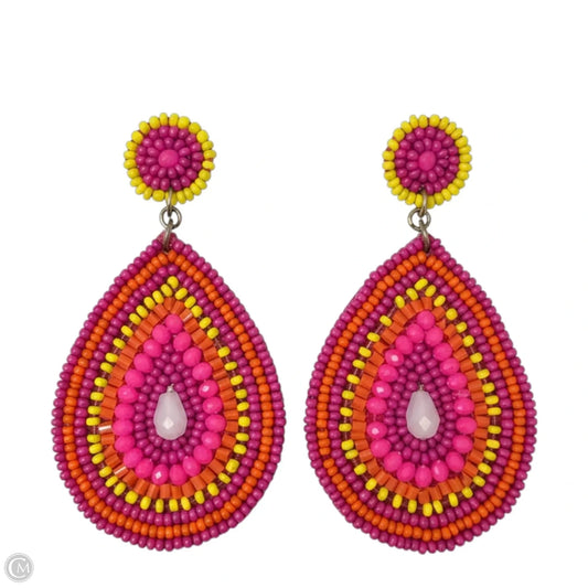 Handmade Beaded Teardrop Post Earrings