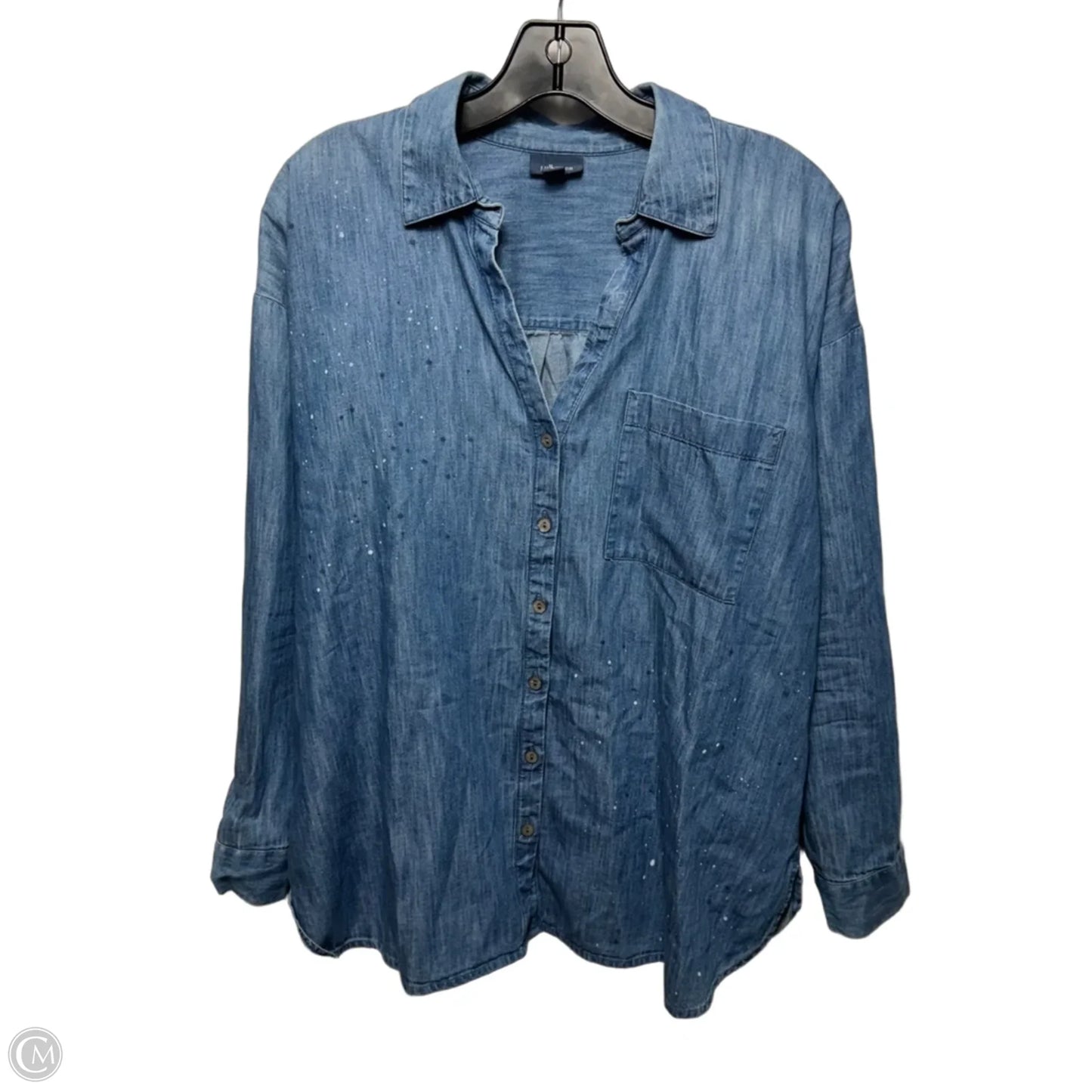 Top Long Sleeve By J. Jill Denim In Blue Denim, Size: M