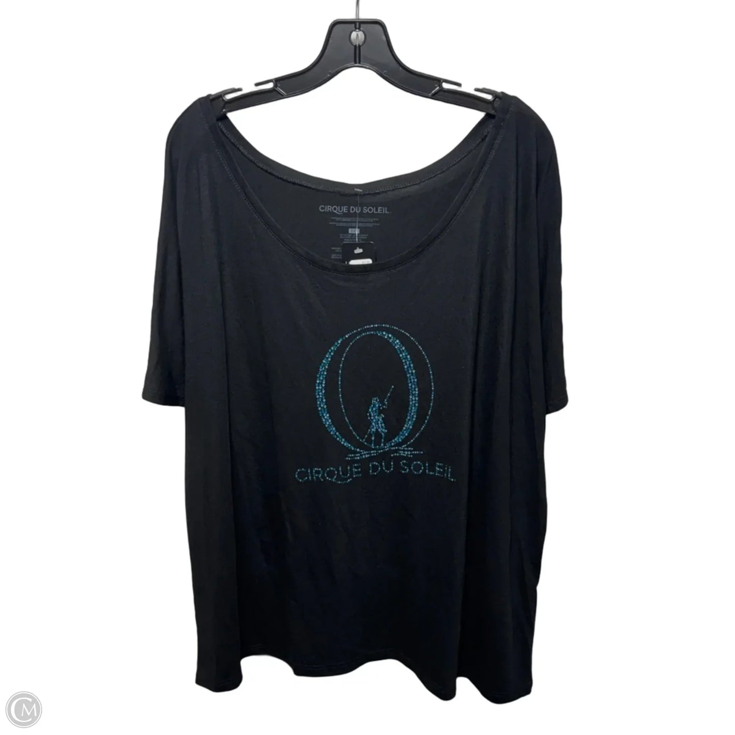 Top Short Sleeve By Cirque Du Soleil In Black, Size: 2x