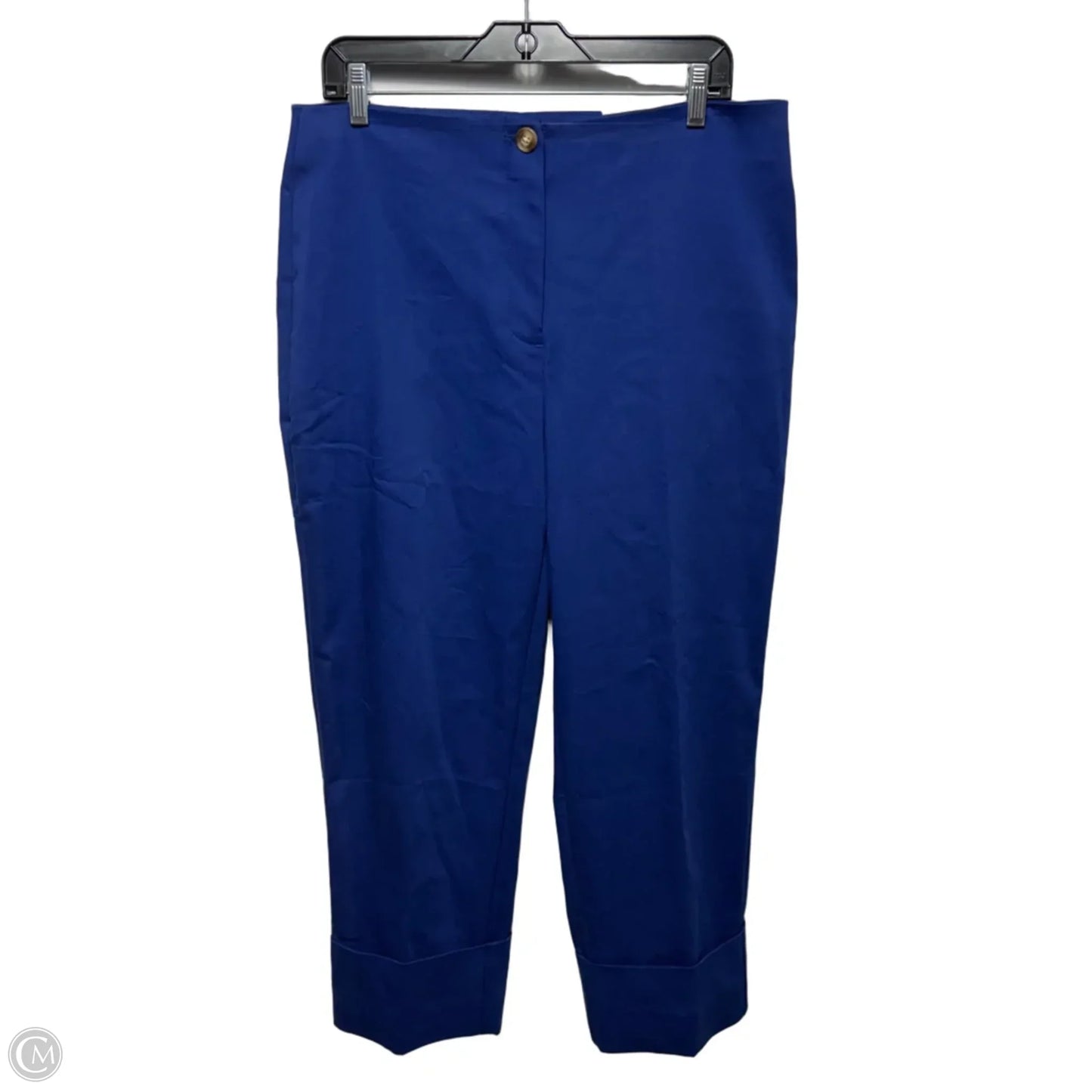 Straight Leg Cuff Pants Dress By Chicos In Blue, Size: 12