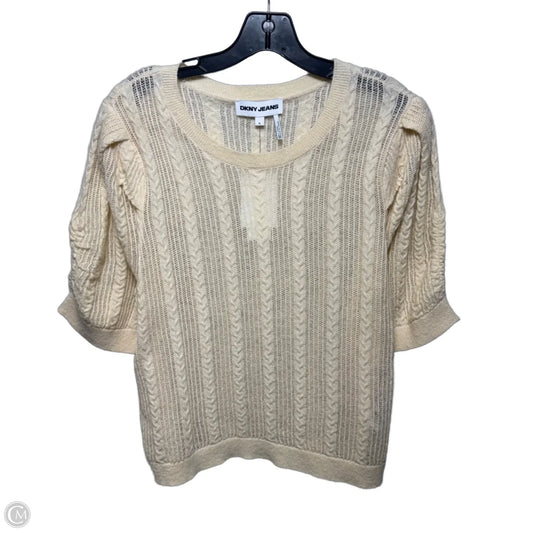 Sweater Short Sleeve By Dkny In Tan, Size: Xl