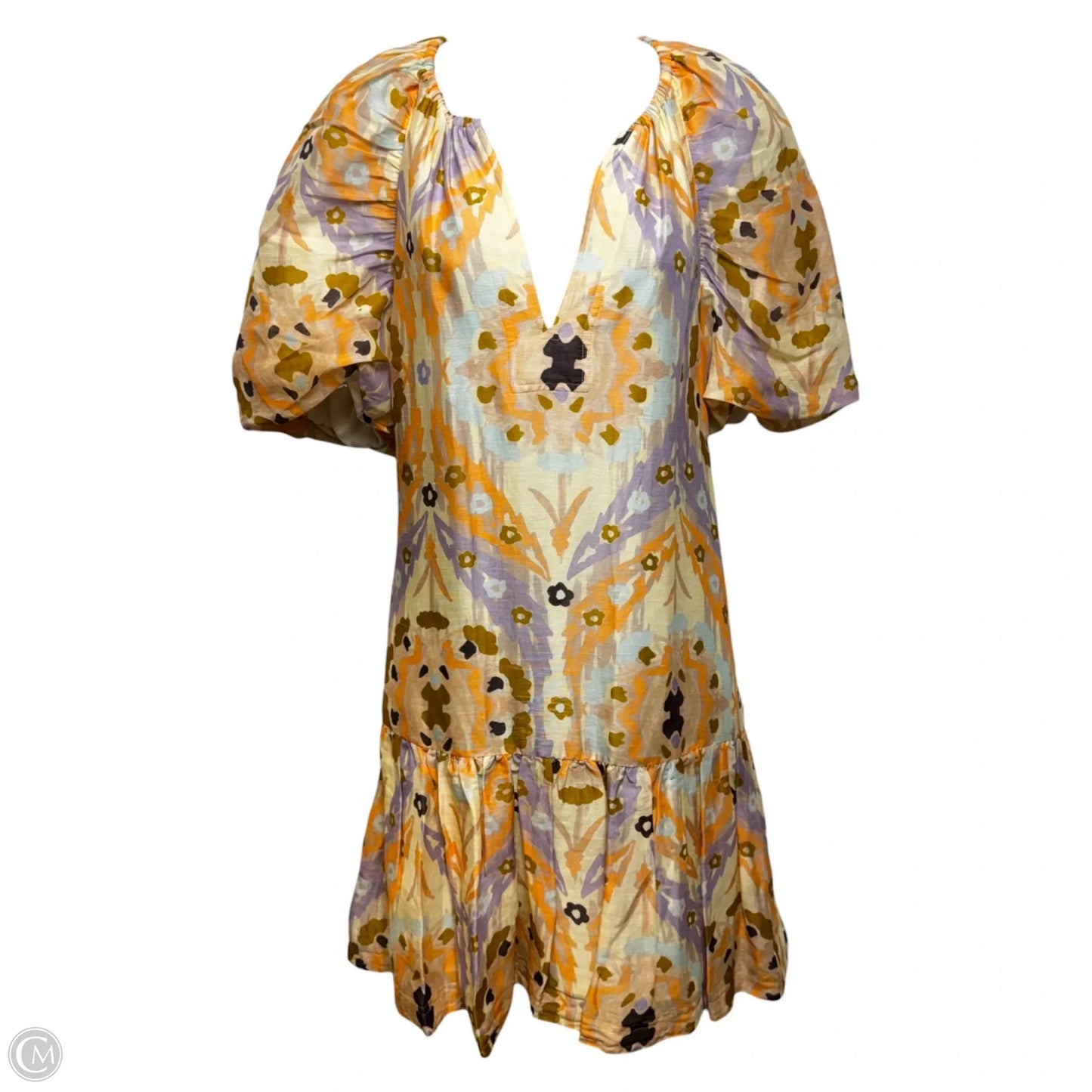 Greta Dress By Marie Oliver In Marigold Trellis Print, Size: S