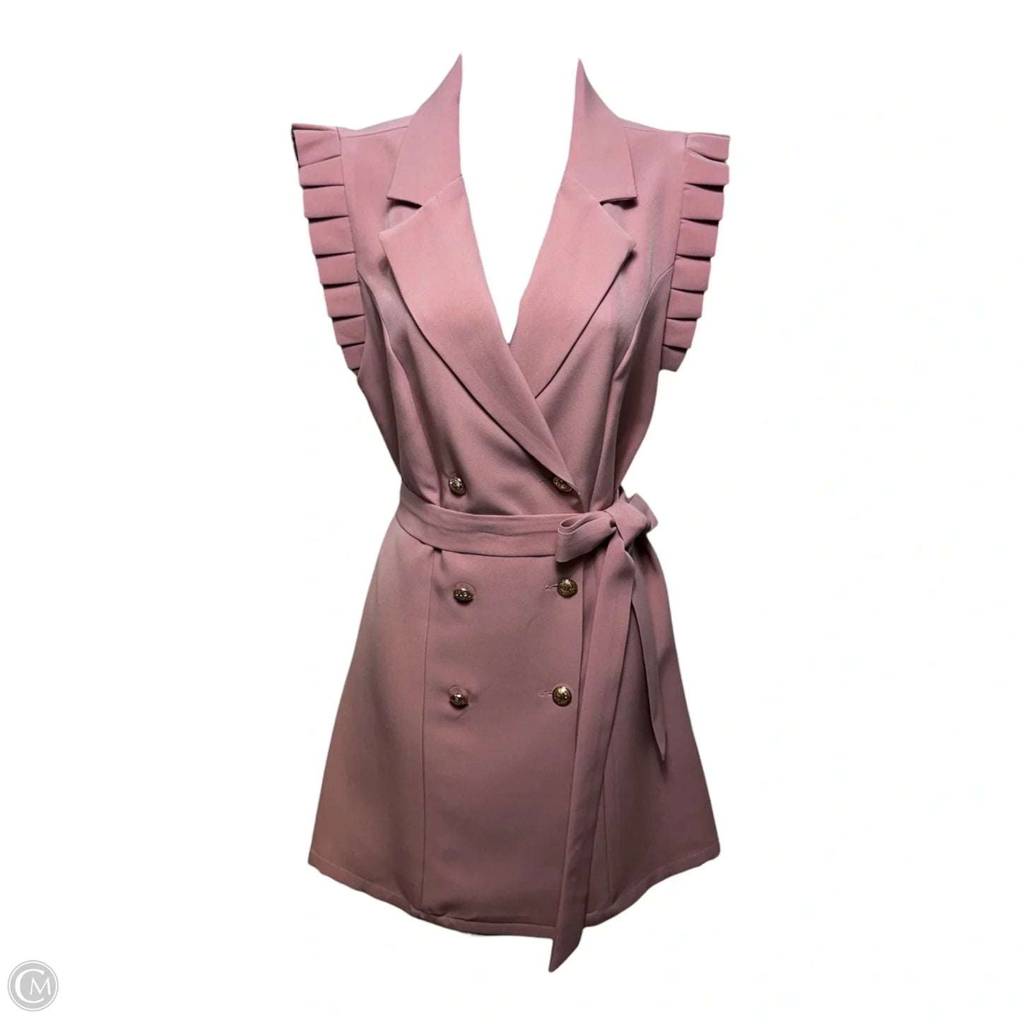 Sleeveless Blazer Mini Dress By Emery Rose In Pink, Size: S