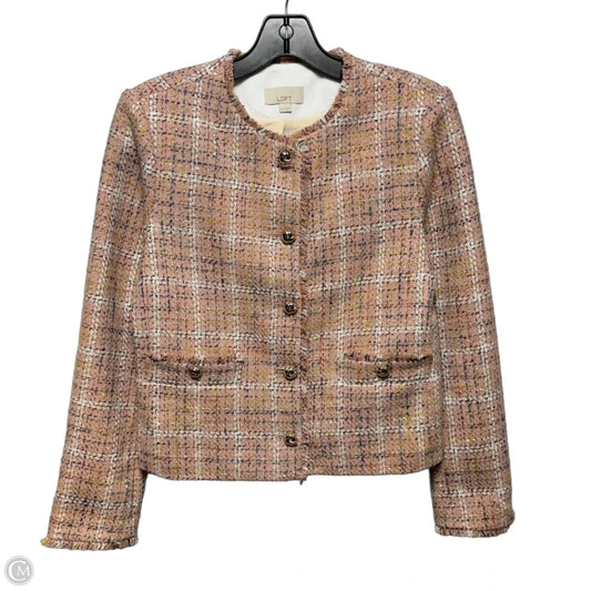 Metallic Tweed Cropped Blazer By Loft In Pink, Size: Xs