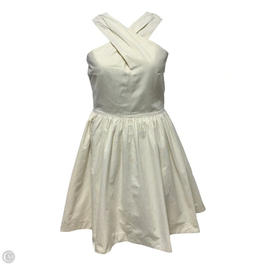 Crisscross Halter Fit & Flare Cocktail Dress By Rosie + Belle In Metallic Gold, Size: 8