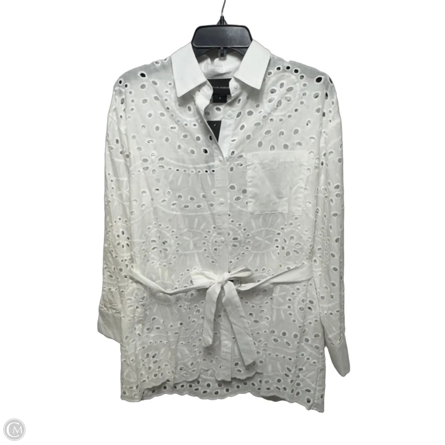 Top 3/4 Sleeve By Liv Los Angeles In White, Size: M