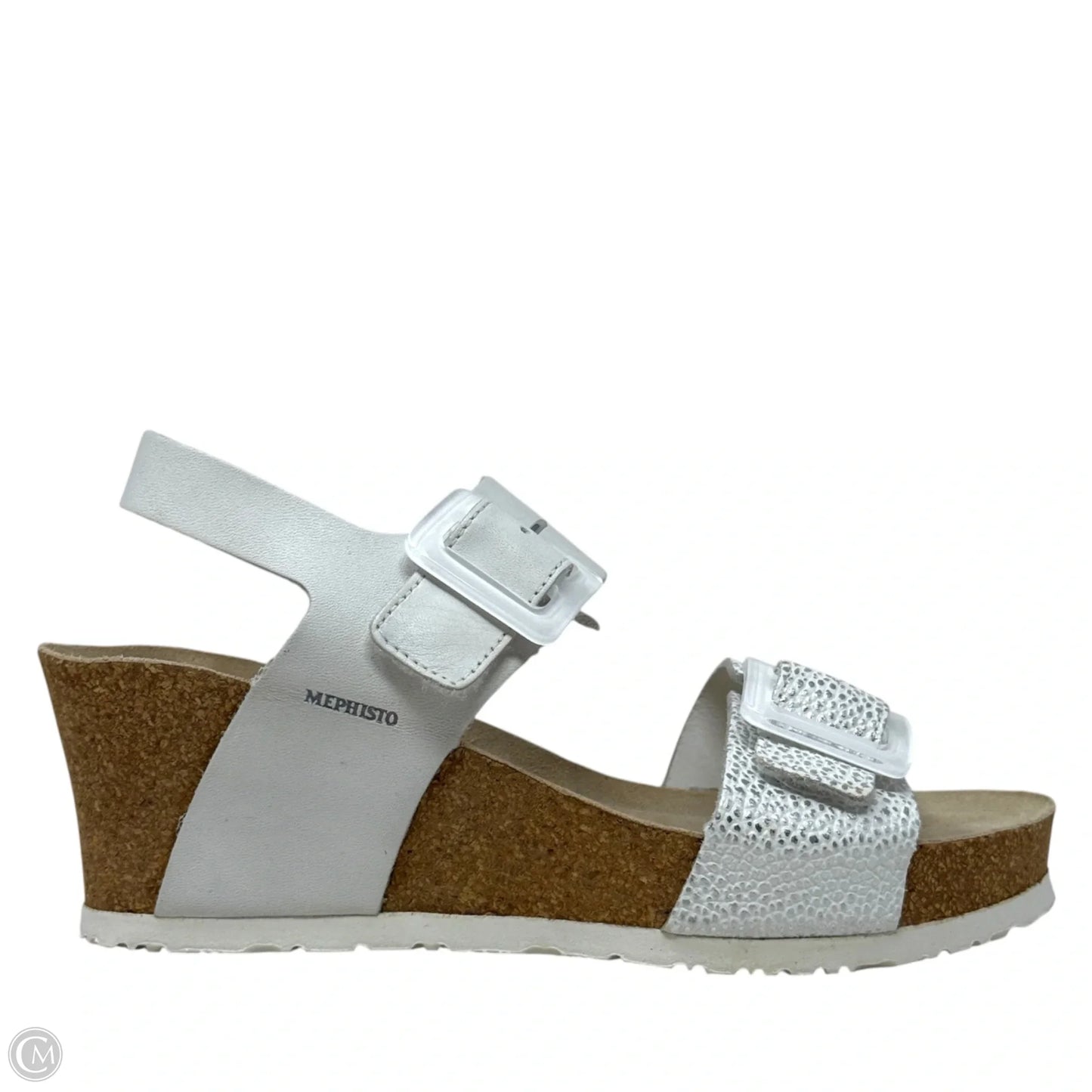 Lissandra Wedge Sandals By Mephisto In Silver, Size: 5.5