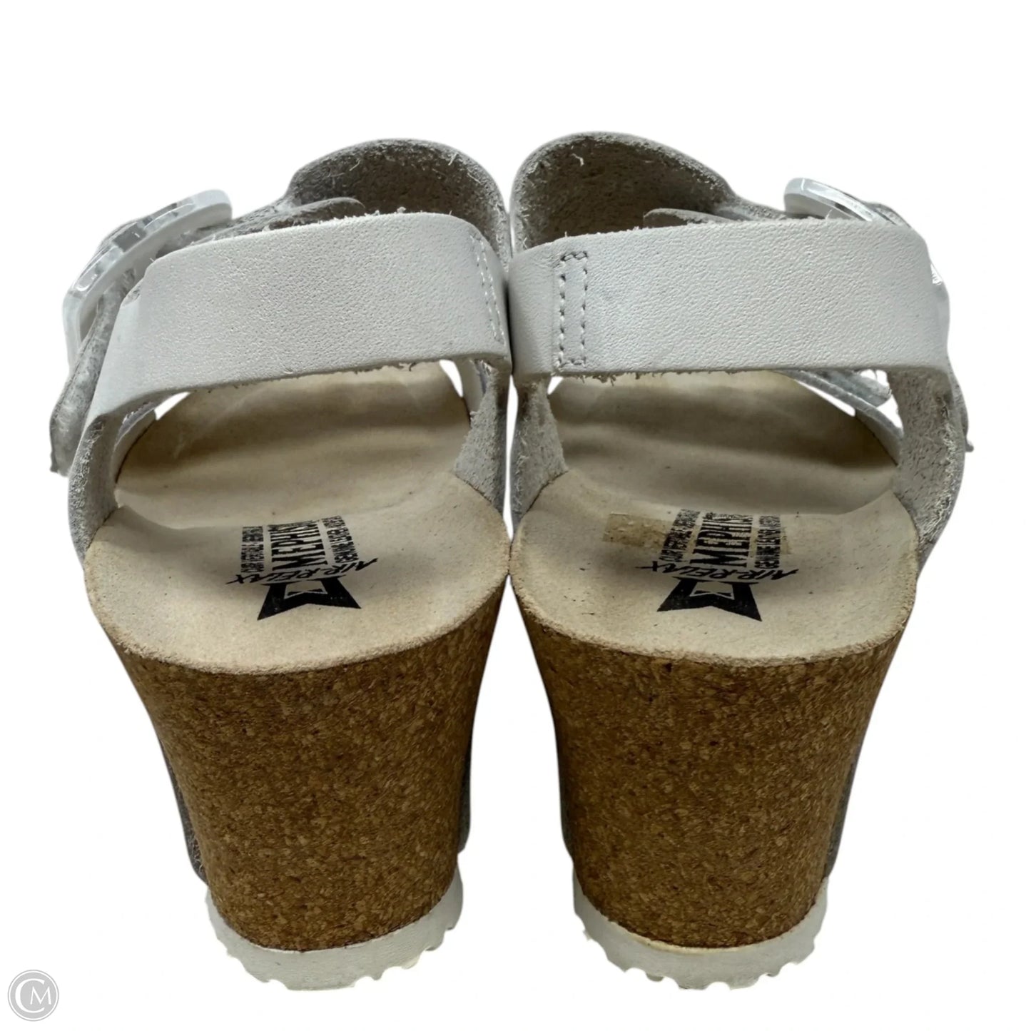 Lissandra Wedge Sandals By Mephisto In Silver, Size: 5.5