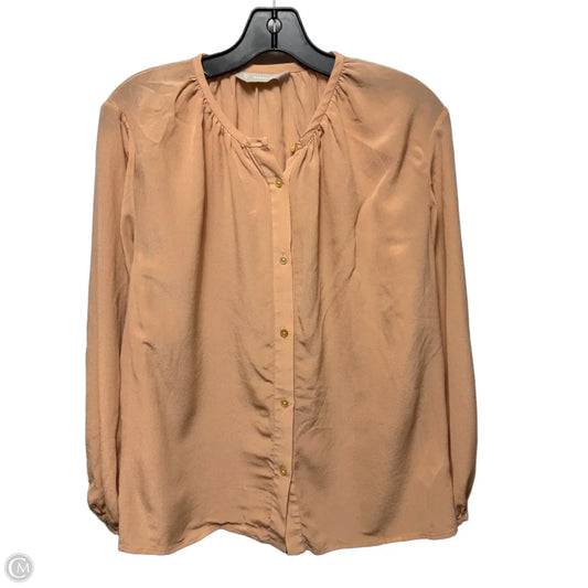 Silk Top Long Sleeve By Everlane In Peach, Size: S