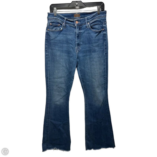 Weekender Fray Jeans Flared By Mother In Blue Denim, Size: 12/31