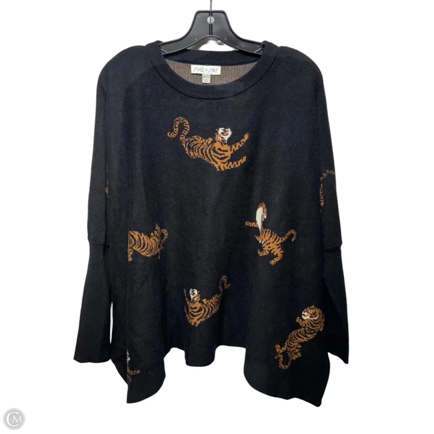 Poncho By She + Sky In Animal Print, Size: Osfm