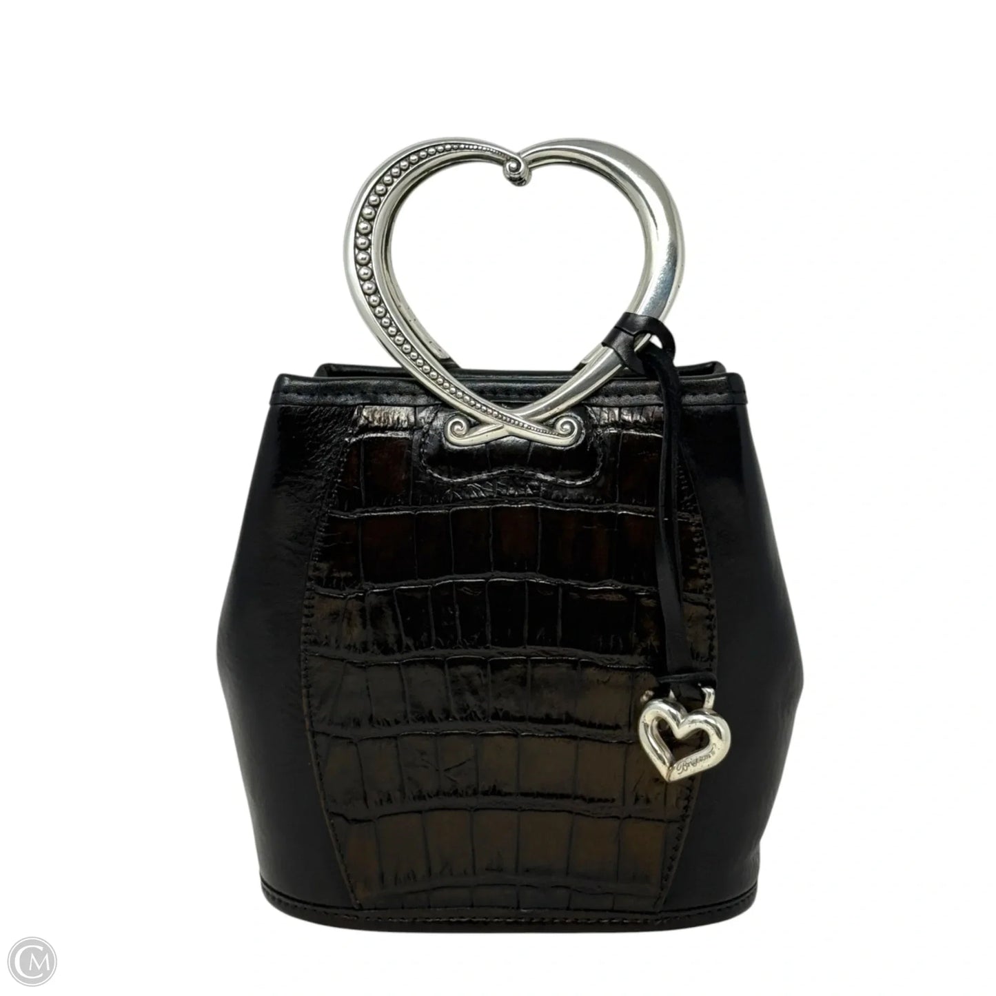 Vintage Retired Brighton Sweetheart Corazon Mini Bucket Bag By Brighton In Croc Embossed Leather, Size: Small