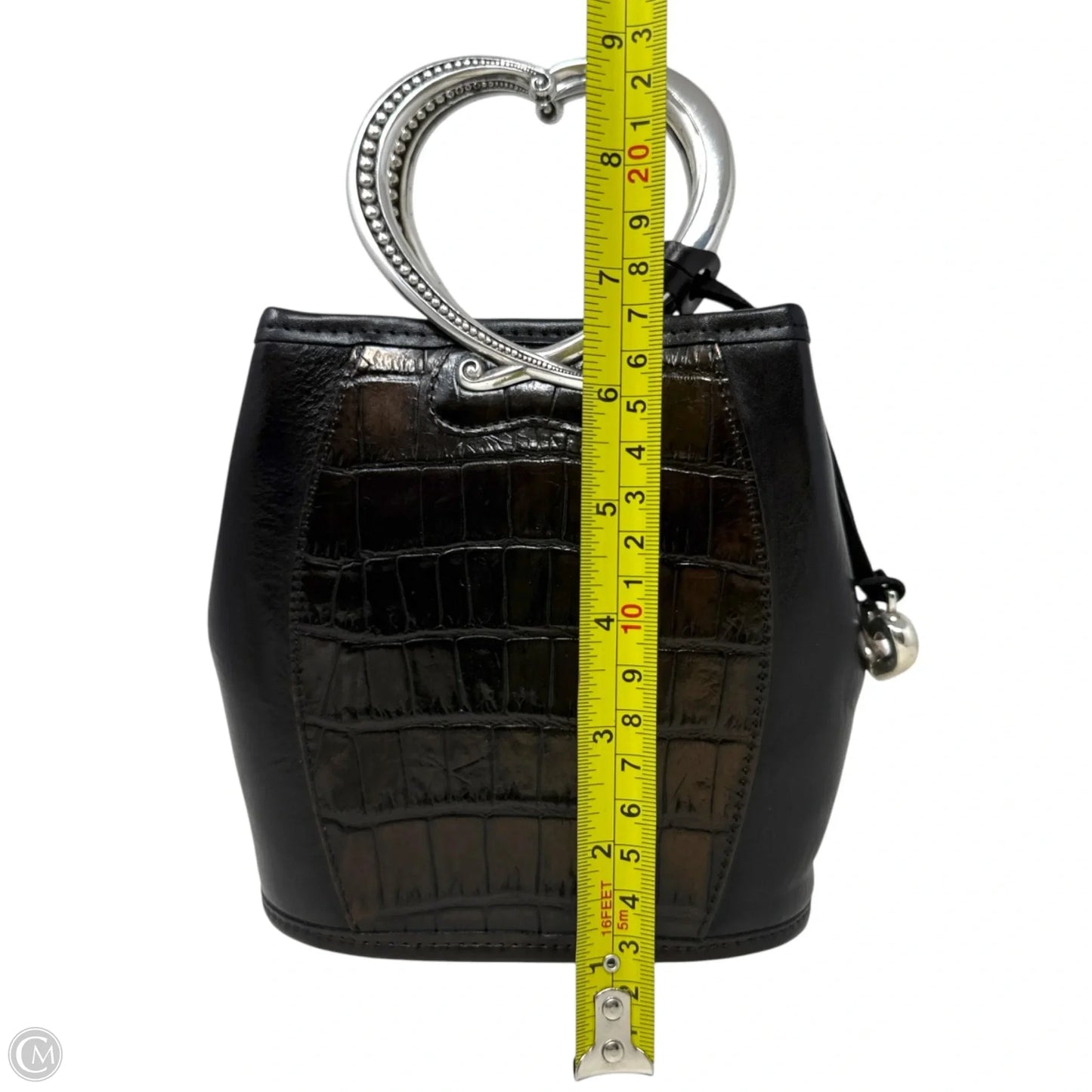 Vintage Retired Brighton Sweetheart Corazon Mini Bucket Bag By Brighton In Croc Embossed Leather, Size: Small