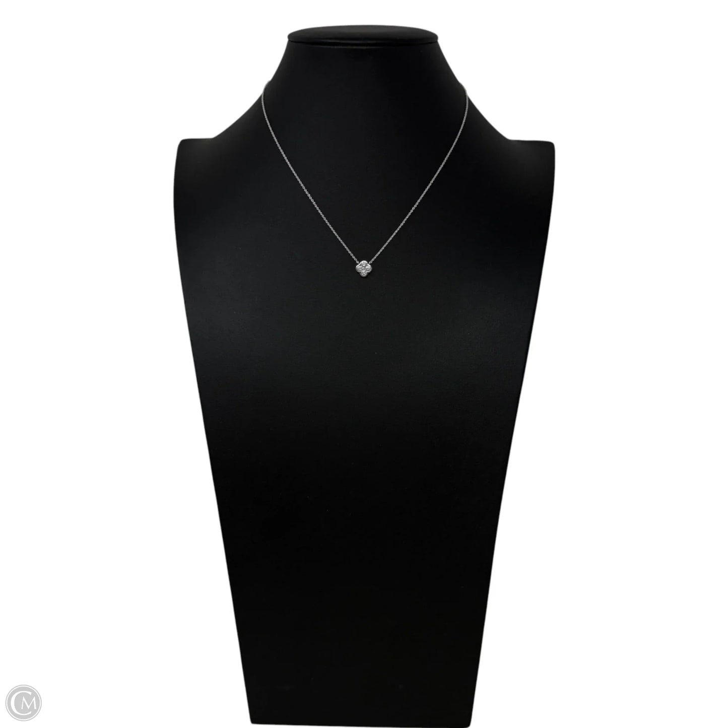 CZ & Electroplated Silver Clover Pendant Necklace