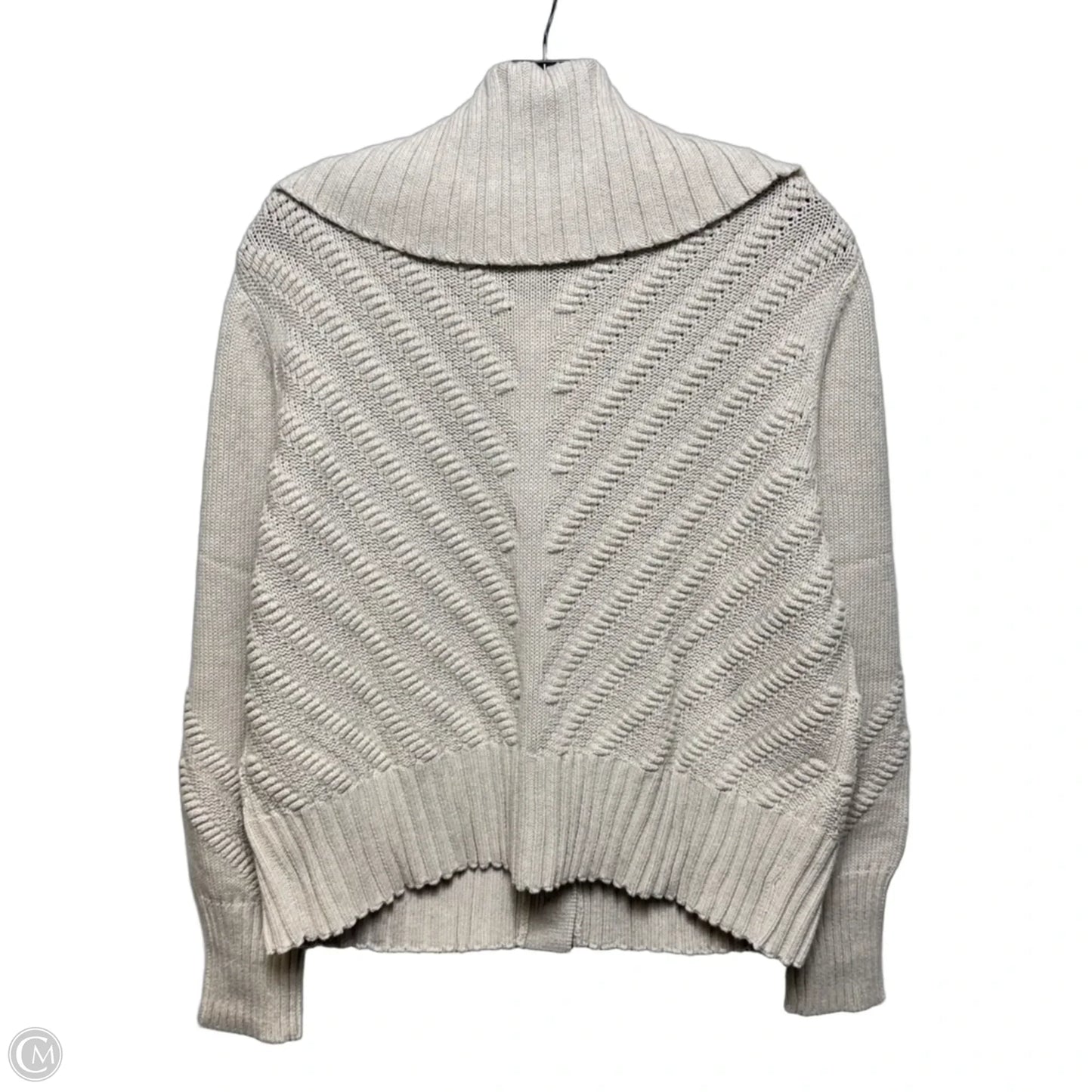 Cotton Sweater Cardigan By Kinross In Tan, Size: L