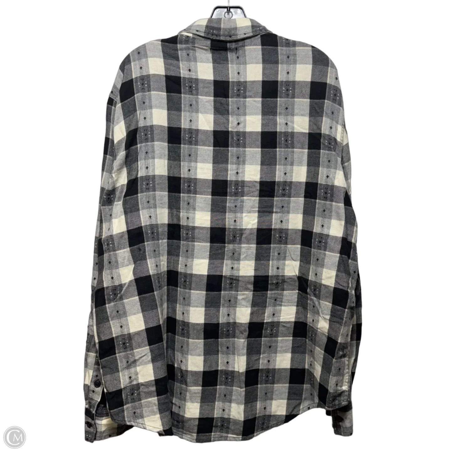 Top Long Sleeve Designer By Frye In Plaid Pattern, Size: Xxl