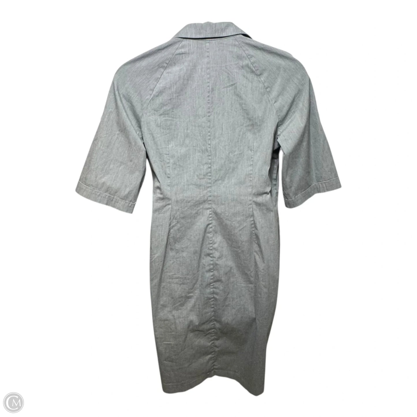 Cotton Blend Casual Dress Designer By Lafayette 148 In Grey, Size: 14