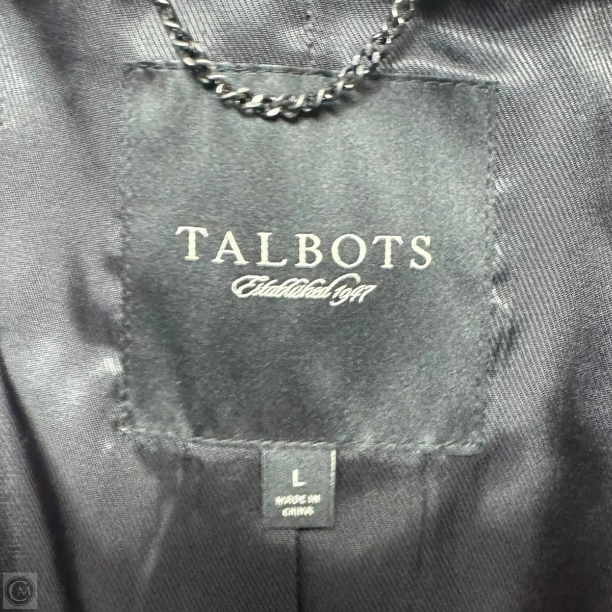 Coat Wool Blend By Talbots In Plaid Pattern, Size: L
