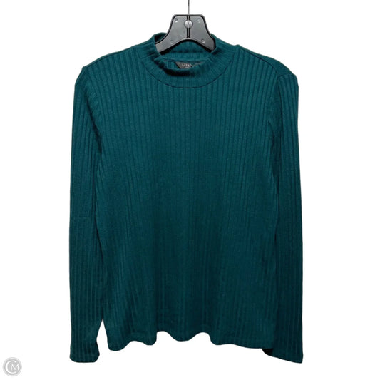 Ribbed Mock  Neck Top Long Sleeve By Liverpool In Green, Size: S