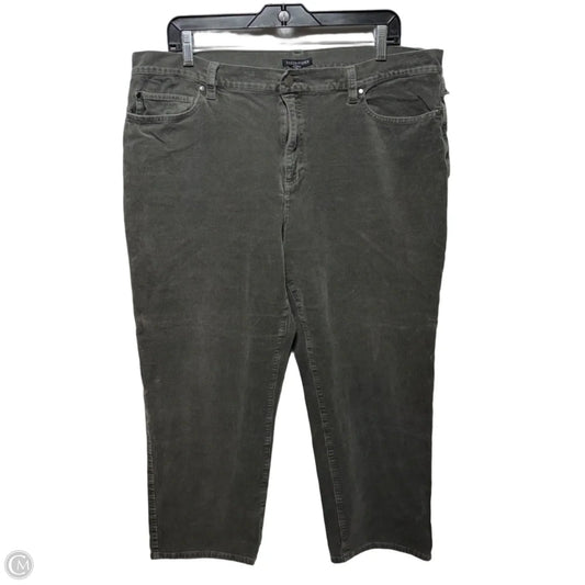 Cropped Corduroy Pants By Eileen Fisher In Grey-Green, Size: Xl