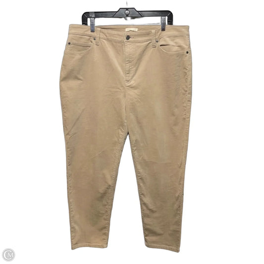 Velour Slim Pants By Eileen Fisher In Tan, Size: Xl
