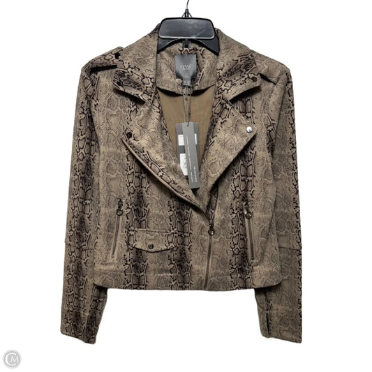 Vegan Suede Jacket Moto By Lysse In Snakeskin Print, Size: S