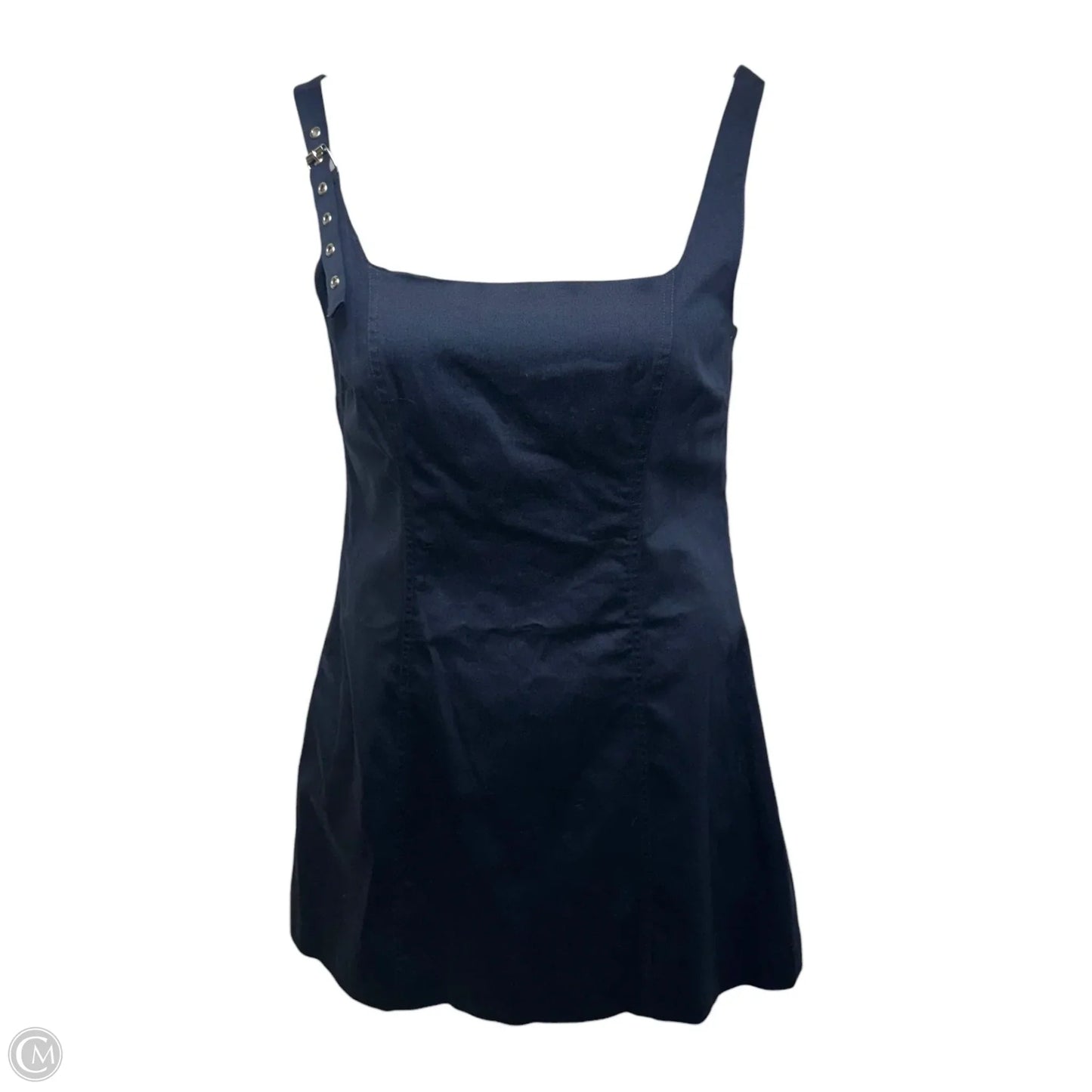 Belted Shoulder Strap Mini Dress By Maeve In Navy, Size: L