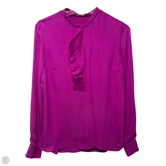 Silk Blouse Long Sleeve By Elie Tahari In Pink, Size: S