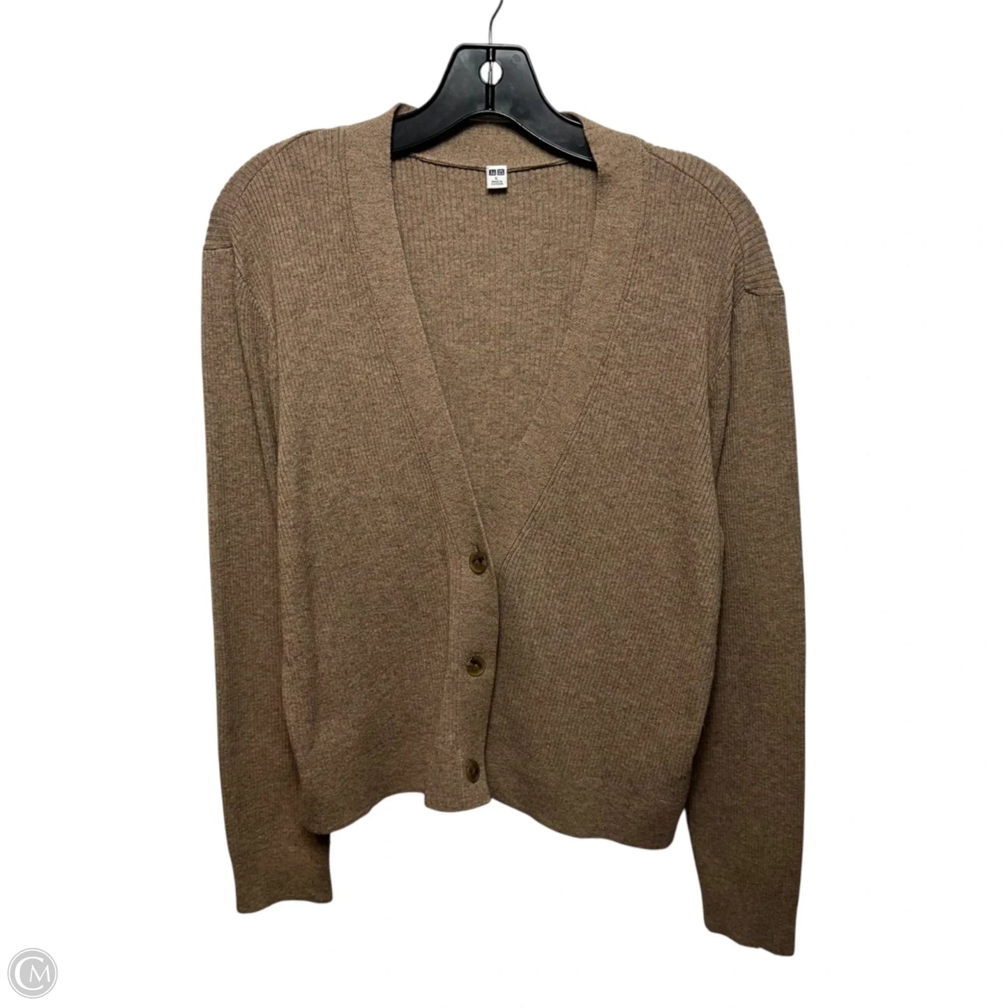 Sweater Cardigan By Uniqlo In Brown, Size: L