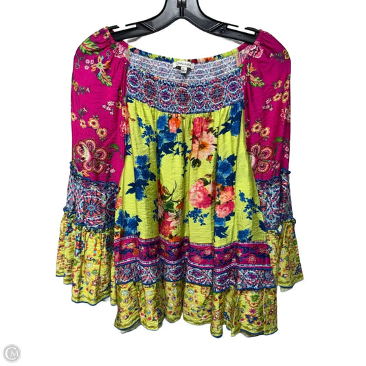 Spring Fling Top Long Sleeve By John Mark In Floral Print, Size: L