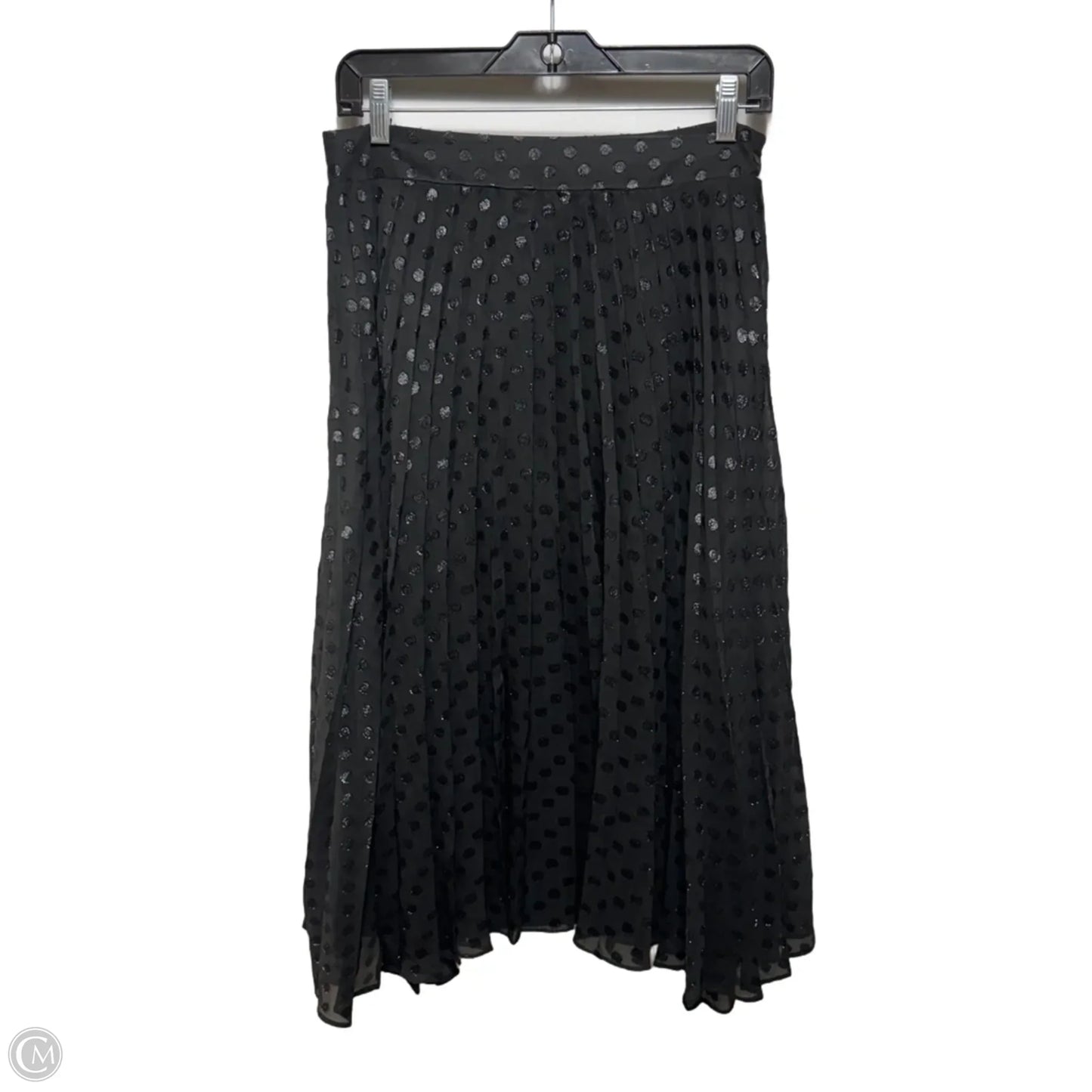 Swiss Dot Pleated Midi Skirt By Cynthia Rowley In Black, Size: 6