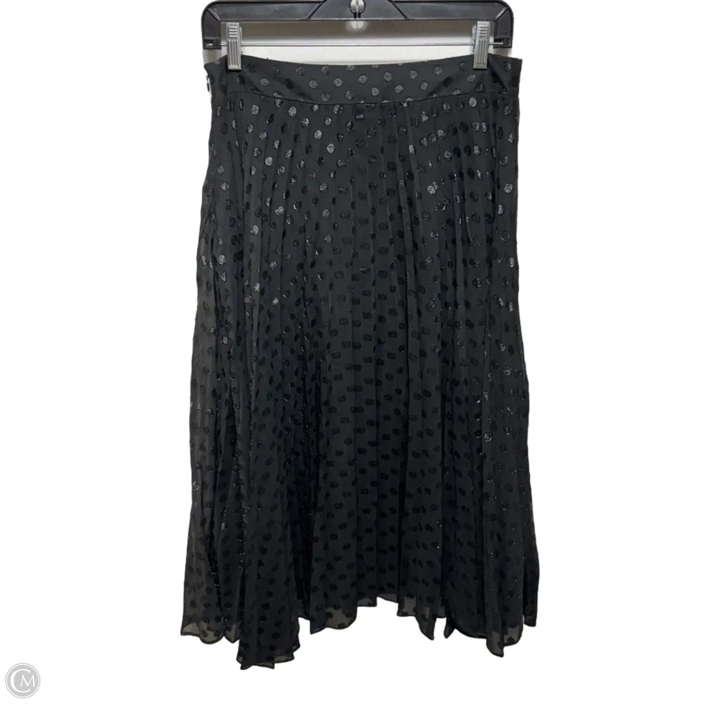 Swiss Dot Pleated Midi Skirt By Cynthia Rowley In Black, Size: 6