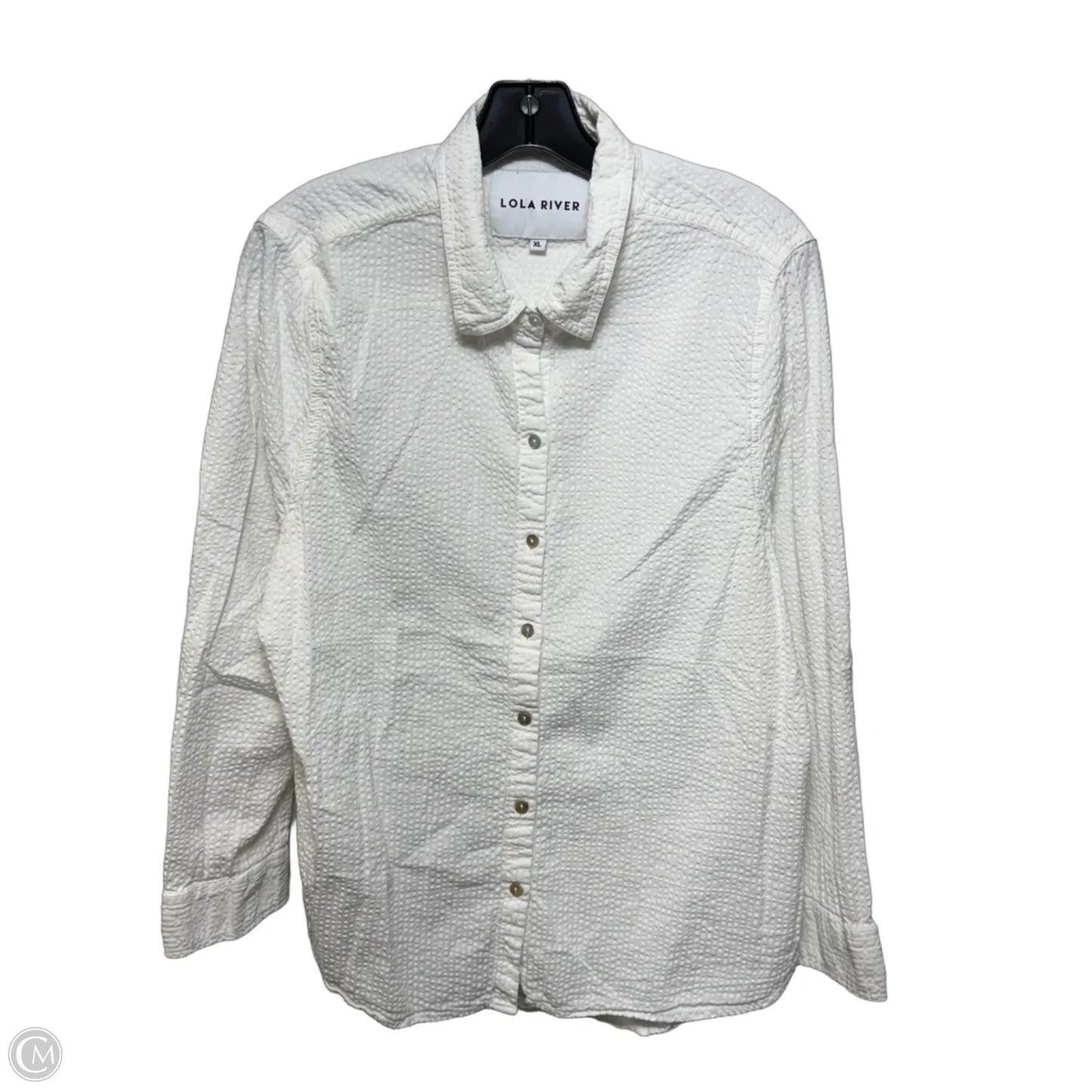 Top Long Sleeve By Lola River In White, Size: Xl