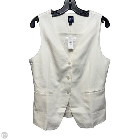 Linen Blend Vest By Gap In White, Size: Mp