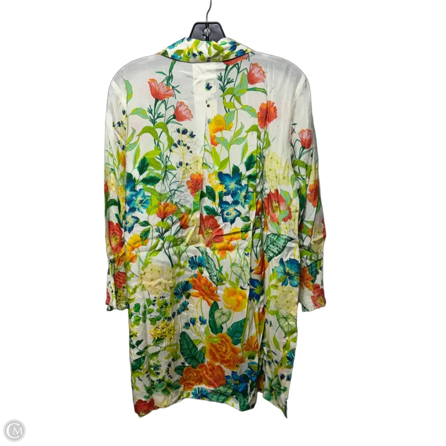 Del Mar Tunic 3/4 Sleeve By John Mark In Floral Print, Size: M