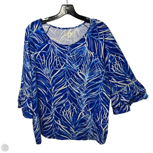 Top Long Sleeve Designer By Lilly Pulitzer In Blue, Size: Xl