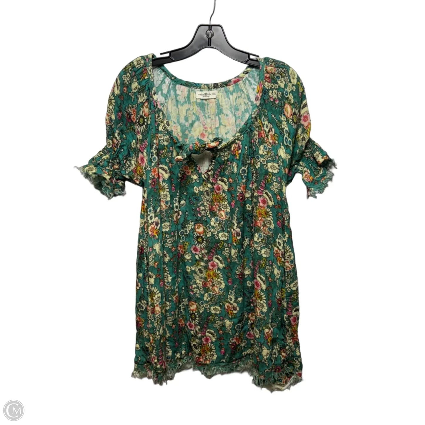 Tunic Short Sleeve By Natural Life In Floral Print, Size: XS/S