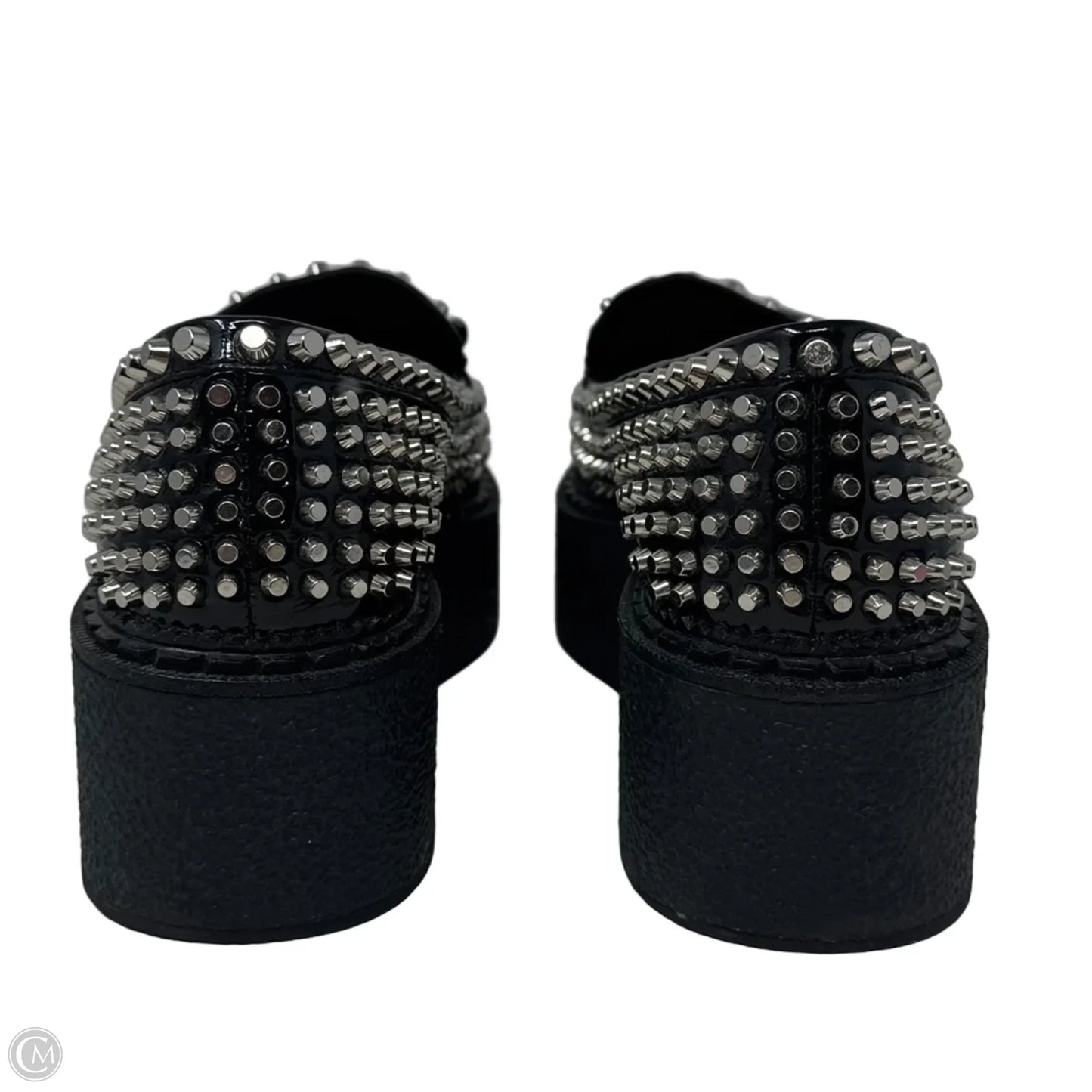 Choux-St Studded Platform Loafers By Jeffrey Campbell In Black & Silver, Size: 8.5