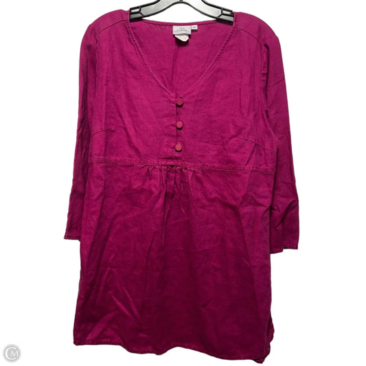 Top Long Sleeve By Hot Cotton In Pink, Size: M