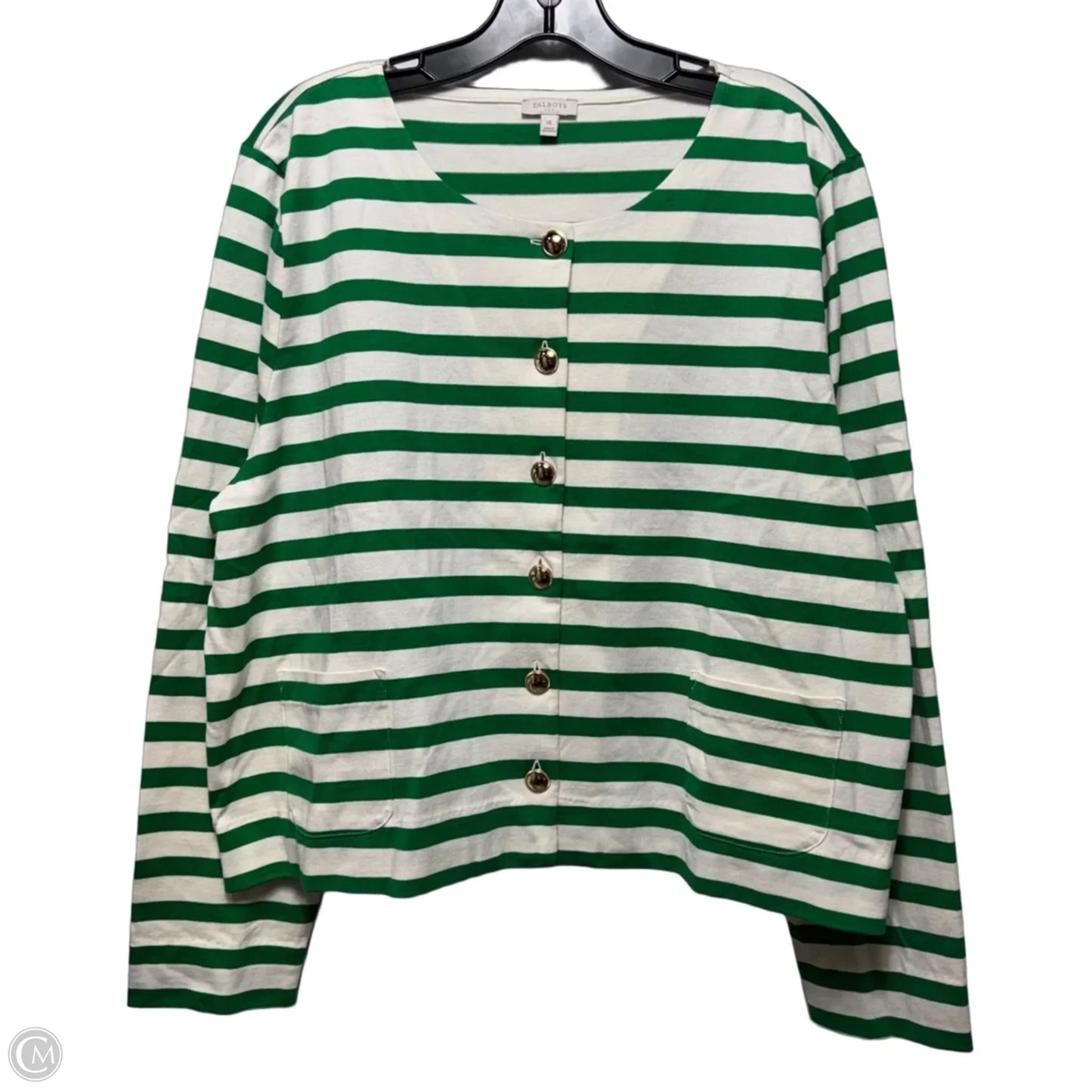 Top Long Sleeve By Talbots In Striped Pattern, Size: Xl