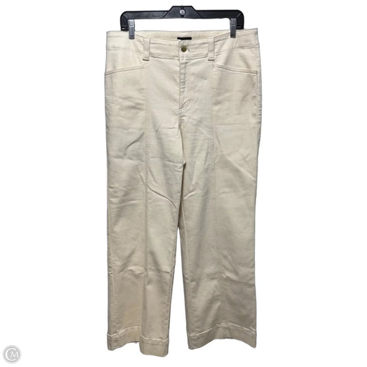 Classic Jean Trouser Jeans By Talbots In Cream Denim, Size: 12