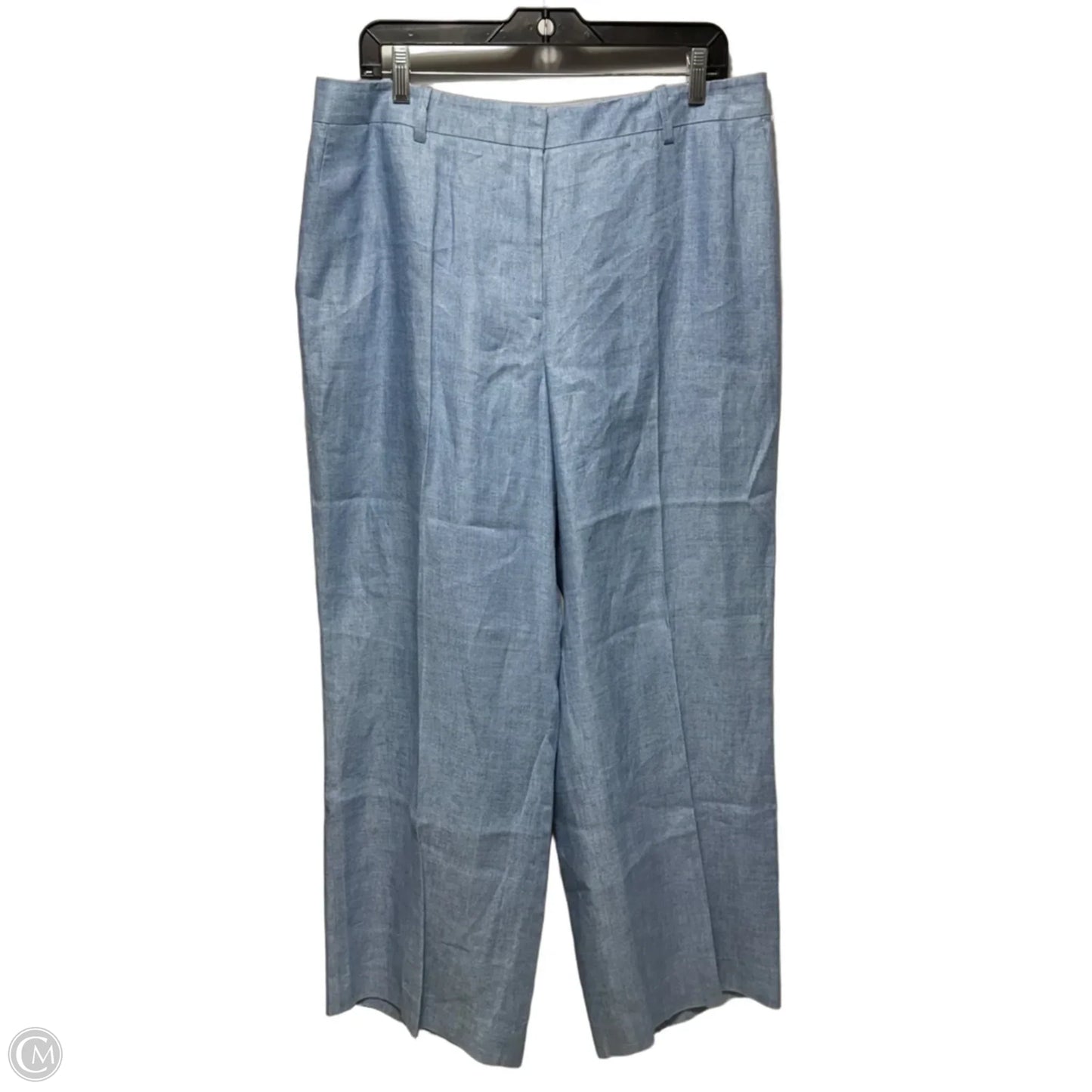 Sullivan 100% Linen Trousers Designer By Lafayette 148 In Blue, Size: 14