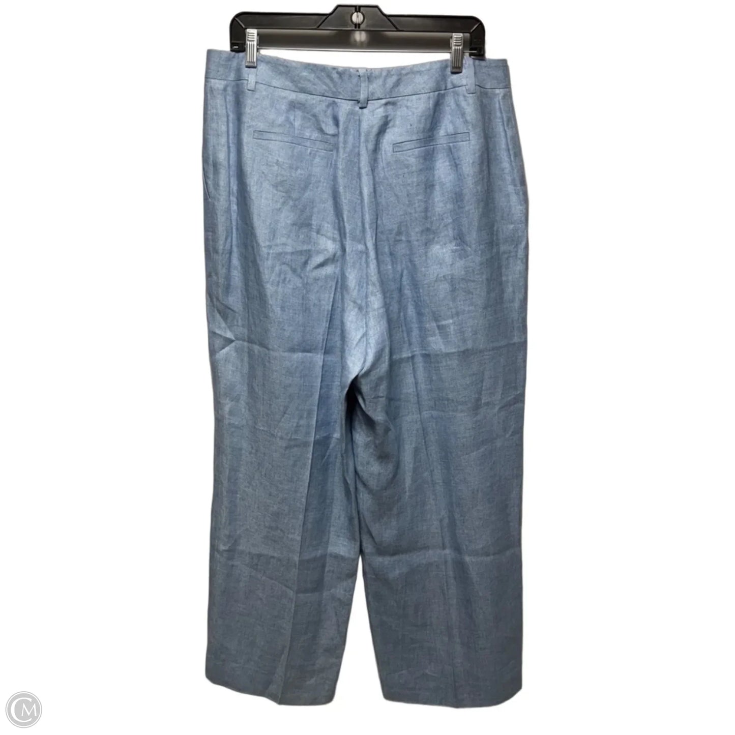 Sullivan 100% Linen Trousers Designer By Lafayette 148 In Blue, Size: 14