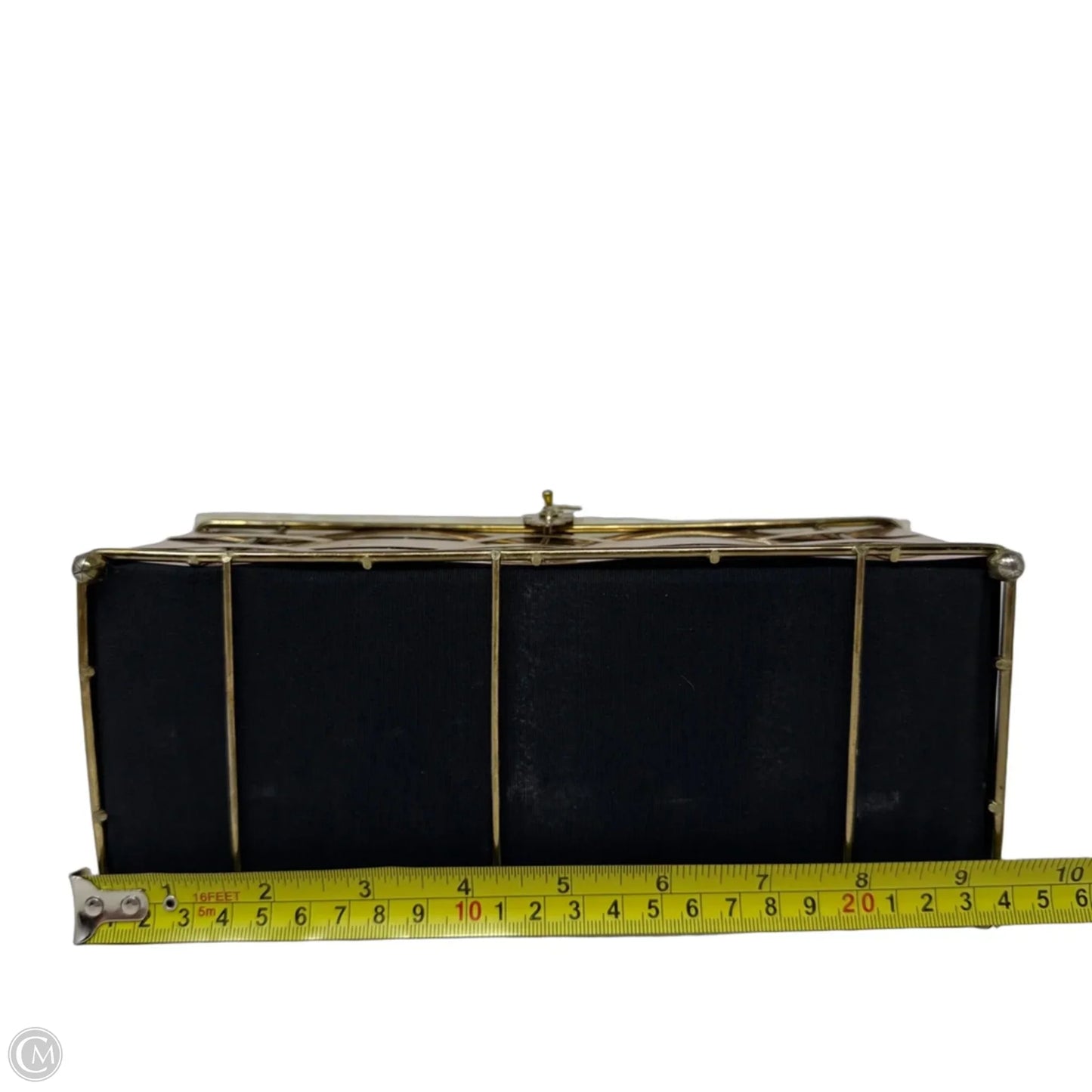 Vintage Collectible Mid-Century Modern Lucite & Woven Copper Box Bag, Size: Small